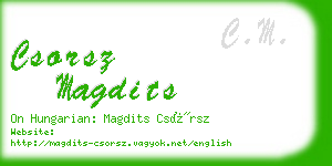 csorsz magdits business card